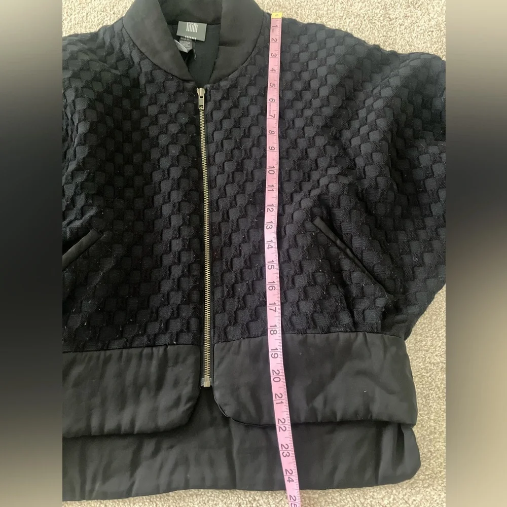 Lilith Black Zip Up Textured Bomber Jacket Size‎ XS
